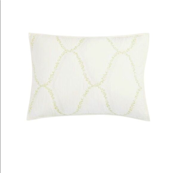 *Floral Embroidered Geo King Sham, 20" X 32" - Picture 1 of 1